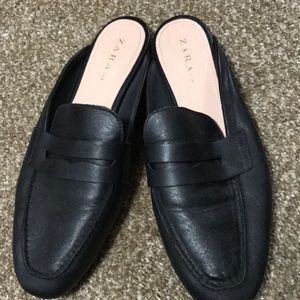 Zara leather mule slides